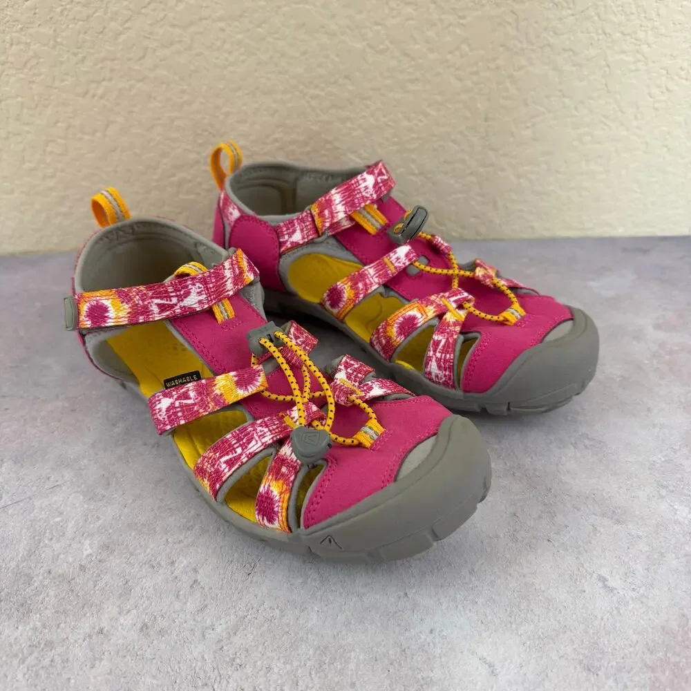 KEEN Moxie Sandals Girls Youth Size 6 Pink Yellow Water Shoes Closed Toe 1026320